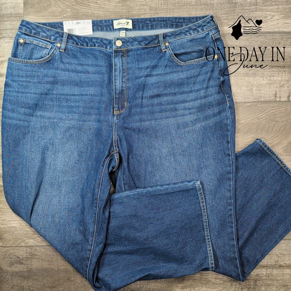 Seven7 Plus Size Loose Straight Jeans Size 22W